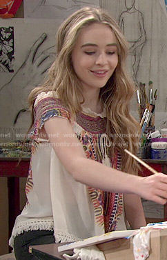 Maya’s embroidered top on Girl Meets World