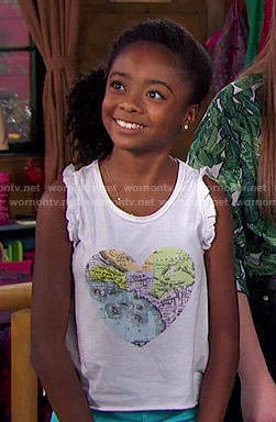 Zuri’s heart map top on Bunk’d