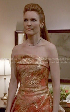 Abby’s coral and gold gown on Scandal
