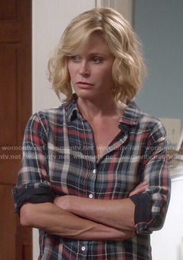 Claire’s navy and red plaid shirt on Modern Family