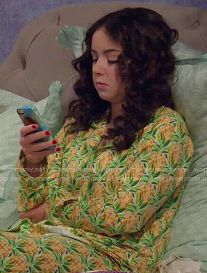 Delia’s pineapple print pajamas on I Didn’t Do It