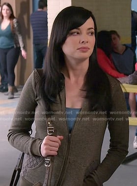 Jenna’s brown lace inset hoodie on Awkward