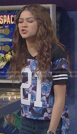 KC’s floral ’21’ top on KC Undercover