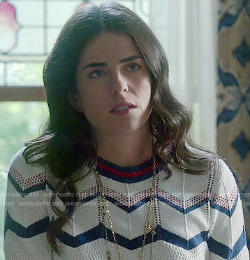 Laurel’s chevron striped sweater on How to Get Away with Murder