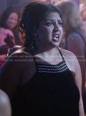 Patti’s black beaded maxi dress on Kevin from Work