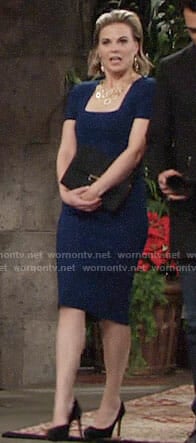 Phyllis’s blue short sleeved dress on The Young and the Restless