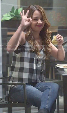 Sofia’s gingham checked tank top on Young and Hungry
