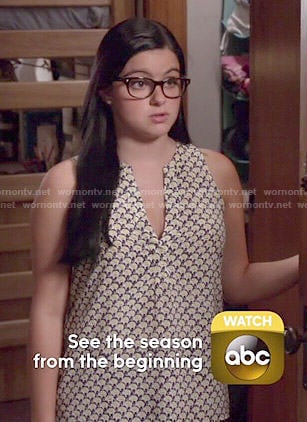 Alex’s sleeveless elephant print top on Modern Family