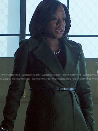 Annalise’s dark green coat on How to Get Away with Murder