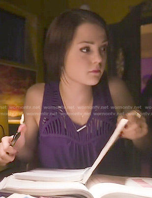 Carter’s purple netted top on Finding Carter