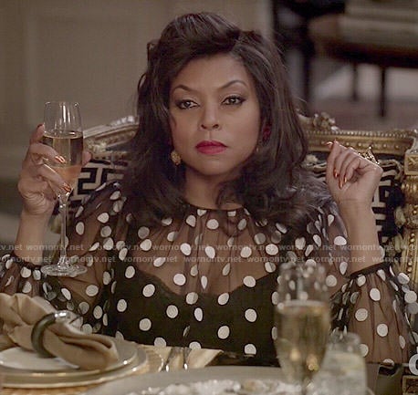 Cookie’s sheer polka dot blouse on Empire