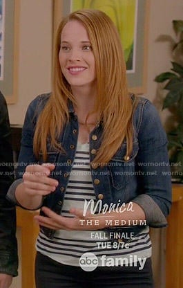 Daphne’s striped top and denim jacket on Switched at Birth