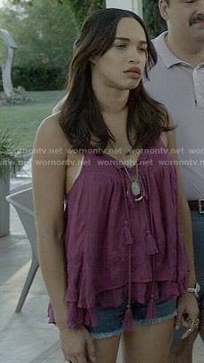 Erica’s purple tiered top on Last Man on Earth