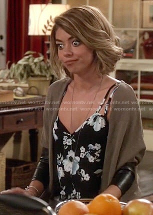 Haley’s black floral cami on Modern Family