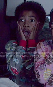 Jack’s car print pajamas on Black-ish
