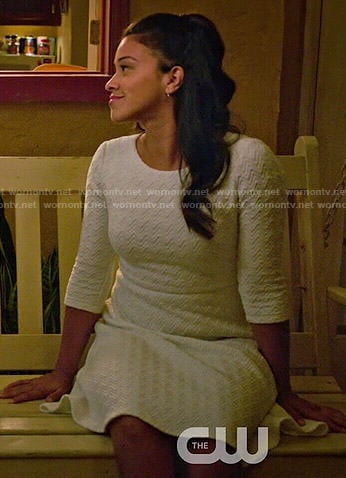 Jane’s white textured dress on Jane the Virgin