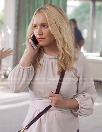 Juliette’s white peplum blouse on Nashville