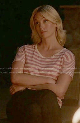 Melissa’s pink striped t-shirt on Last Man on Earth