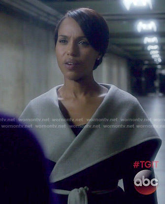 Olivia’s two-tone coat on Scandal