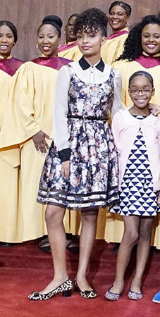 Zoey’s rose print dress on Black-ish