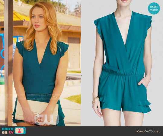 Twelfth Street by Cynthia Vincent Ruffle Flutter Romper worn by Petra Solano (Yael Grobglas) on Jane the Virgin