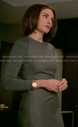 Alicia’s grey long sleeved dress on The Good Wife