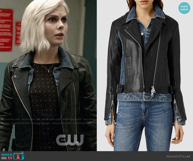 All Saints Frame Leather Biker Jacket worn by Liv Moore (Rose McIver) on iZombie