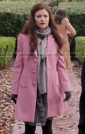Belle’s pink coat with bow buttons on Once Upon a Time