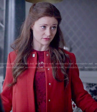 Belle’s red jacket and lace dress on Once Upon a Time