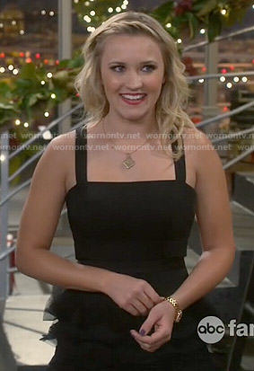 Gabi’s black ruffled dress on Young and Hungry