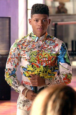 Hakeem’s graffiti print shirt on Empire