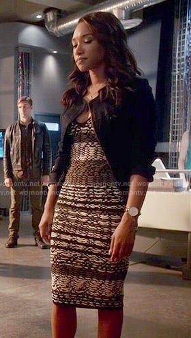 Iris’s textured stripe dress on The Flash
