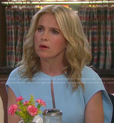Jennifer’s light blue keyhole dress on Days of our Lives