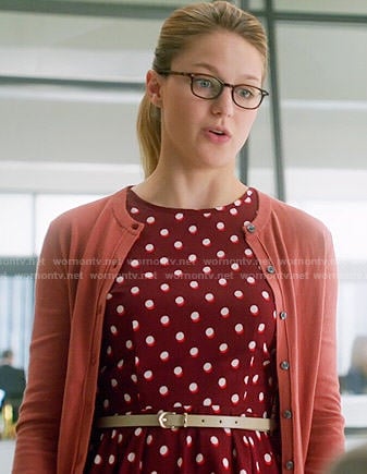 Kara’s red polka dot dress on Supergirl