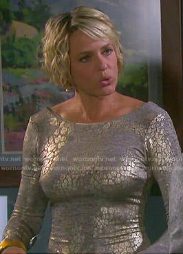 Nicole’s metallic long sleeved dress on Days of our Lives