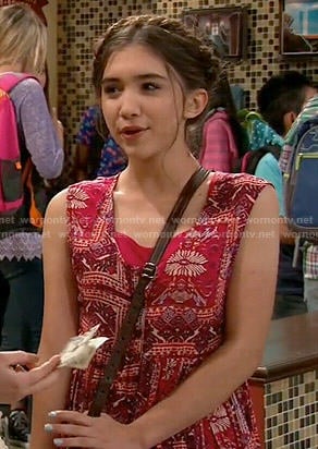 Riley’s red printed dress on Girl Meets World