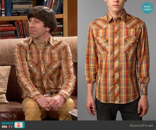 Salt Valley Chuckles Plaid Western Shirt worn by Howard Wolowitz (Simon Helberg) on The Big Bang Theory