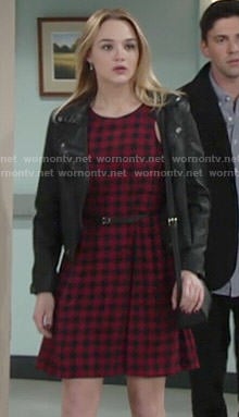 Summer’s red checked dress on The Young and the Restless