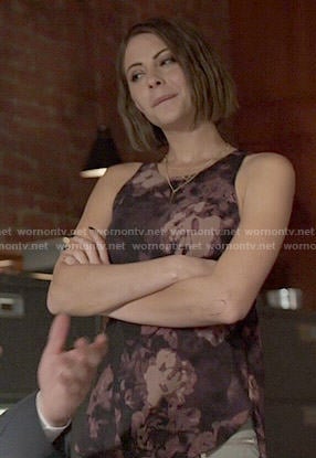 Thea’s abstract print top on Arrow