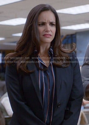 Amy’s navy striped shirt on Brooklyn Nine-Nine