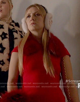 Chanel 3’s red fringed back dress on Scream Queens