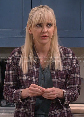 Christy’s purple plaid shirt on Mom