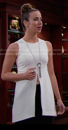 Ivy’s white split front top on The Bold and the Beautiful