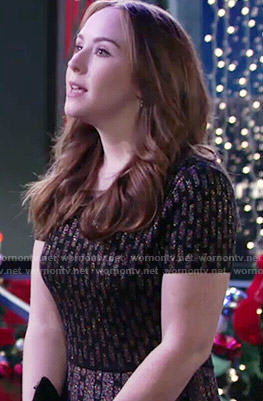 Mariah’s metallic chainlink print dress on The Young and the Restless