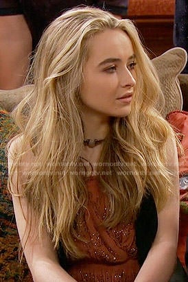 Maya’s orange embellished top on Girl Meets World