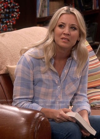 Penny’s pink and blue plaid shirt on The Big Bang Theory