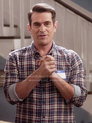 Phil’s blue and red plaid shirt on Modern Family