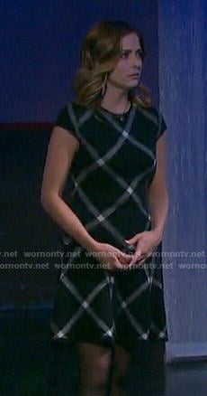 Theresa’s black checked drop-waist dress on Days of our Lives