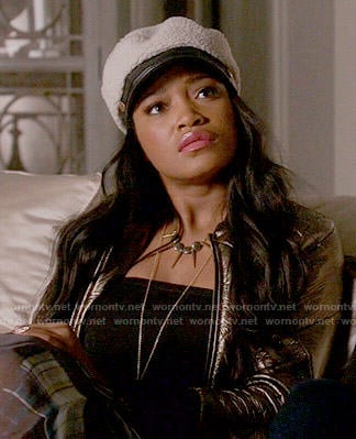 Zayday’s gold quilted jacket on Scream Queens