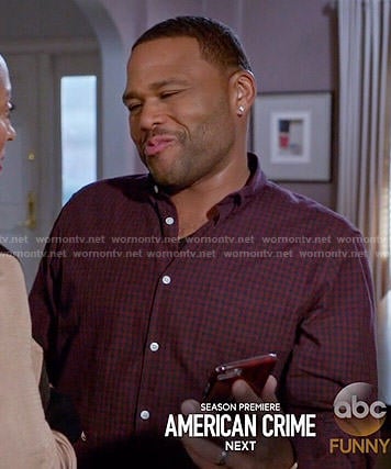 Andre’s red checked shirt on Black-ish